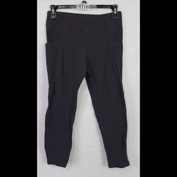 ATHLETA  GIRL CHATURANGA 305922 Hi Rise Crop PURPLE Workout Leggings Size XXL 16 - Picture 1 of 6